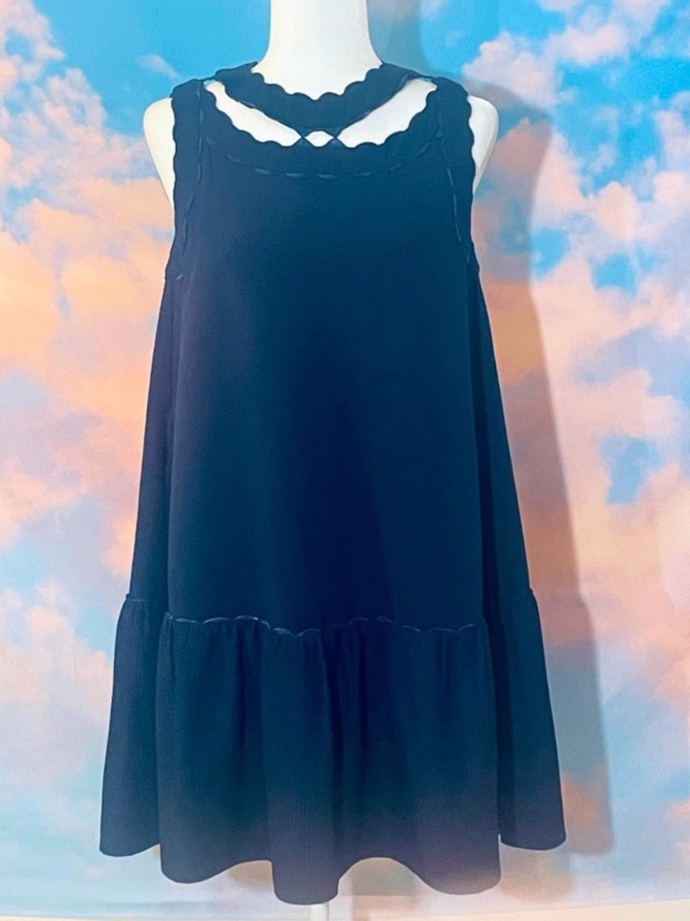 Navy Cut-out Mini Tent Dress